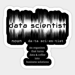 Data Scientist Dictionary Definition | Data Waves Black Sticker